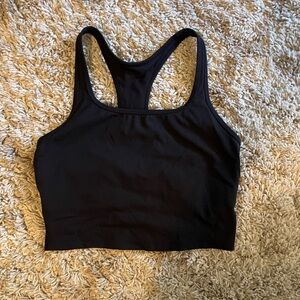 CRZ YOGA Black Racerback Crop Tank